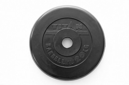 Диск обрезиненный черный Titan- 51 мм - 20 кг