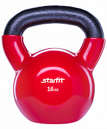 Гиря виниловая StarFit DB-401, красная, 16 кг.