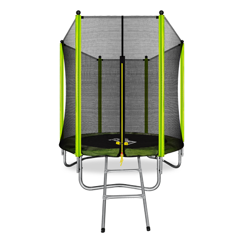 Батут 6FT с внешней страховочной сеткой и лестницей ARLAND(Light green)