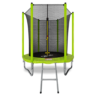 Батут 6FT с внутренней страховочной сеткой и лестницей ARLAND(Light green)