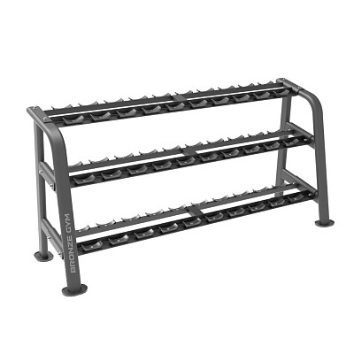 Стойка для гантелей профессиональная BRONZE GYM BR-1027, (15 пар) Стойка для гантелей профессиональная BRONZE GYM BR-1027, (15 пар)