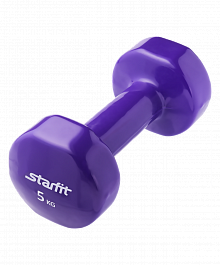 Гантель виниловая StarFit DB-101 5 кг, фиолетовая