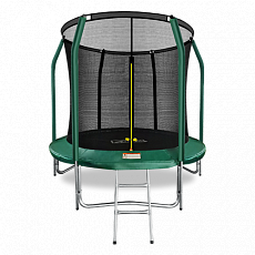 Батут премиум ARLAND 8FT с внутренней страховочной сеткой и лестницей (Dark green)